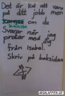 Lilla Isabel följde med Pappa på jobbet